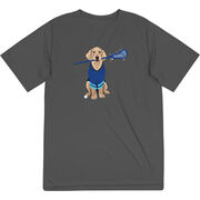 Guys Lacrosse Short Sleeve Performance Tee - Laxer the Lacrosse Dog