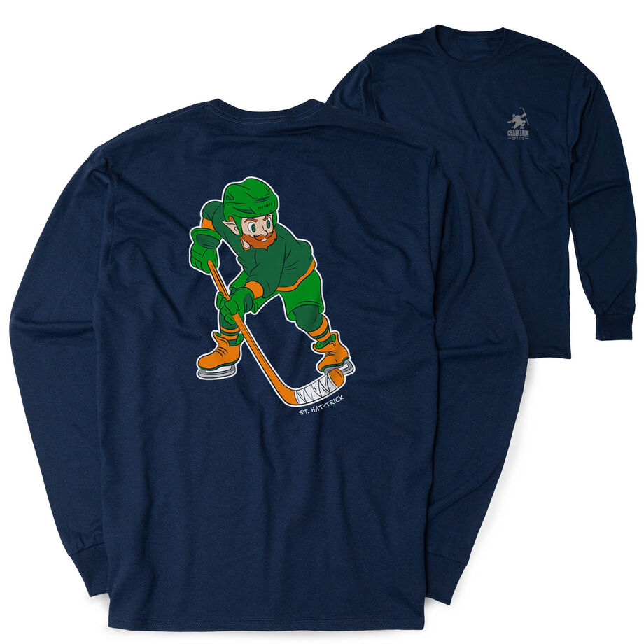 Hockey Tshirt Long Sleeve - St. Hat-Trick (Back Design) 