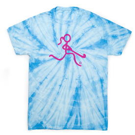 Field Hockey Short Sleeve T-Shirt - Neon Pink Field Hockey Girl Tie Dye