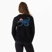 Hockey Crewneck Sweatshirt - Santa Hockey Dog (Back Design)