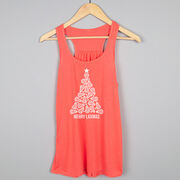 Lacrosse Flowy Racerback Tank Top - Merry Laxmas Tree