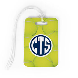 Tennis Bag/Luggage Tag - Monogrammed Tennis Ball Background