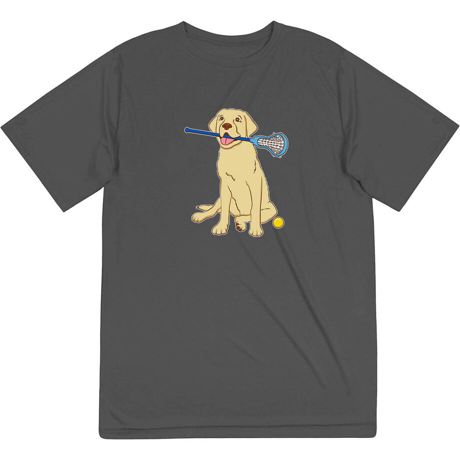 Girls Lacrosse Short Sleeve Performance Tee - Chase The Lax Dog