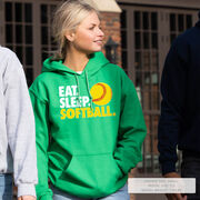 Softball Hooded Sweatshirt - Eat. Sleep. Softball.