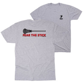 Guys Lacrosse Short Sleeve T-Shirt - Fear The Stick (Back Design)