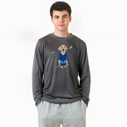 Hockey Long Sleeve Performance Tee - Puck The Hockey Dog
