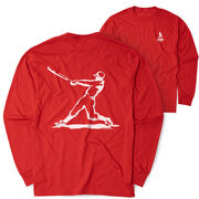 Baseball Tshirt Long Sleeve - Baseball Player  (Back Design)