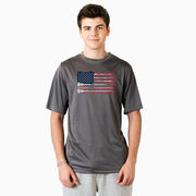 Guys Lacrosse Short Sleeve Performance Tee - American Flag