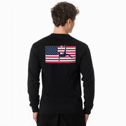 Soccer Tshirt Long Sleeve - Patriotic Soccer (Back Design)