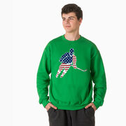 Hockey Crewneck Sweatshirt - Hockey Stars and Stripes Player