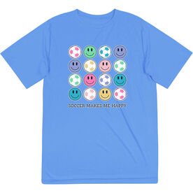 Soccer Short Sleeve Performance Tee - Soccer Makes Me Happy