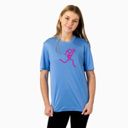 Girls Lacrosse Short Sleeve Performance Tee - Neon Lax Girl