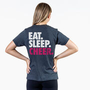 Cheerleading Short Sleeve T-Shirt - Eat Sleep Cheer (Back Design)