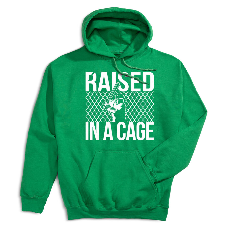 Baseball Hooded Sweatshirt - Raised In a Cage