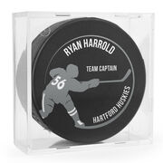 Personalized Hockey Puck - Player Silhouette