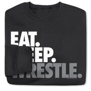 Wrestling Crewneck Sweatshirt - Eat Sleep Wrestle (Stack)