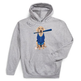 Baseball Hooded Sweatshirt - Dinger the Baseball Dog