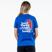 Hockey Short Sleeve T-Shirt - Lace 'Em Up And Light The Lamp (Back Design)