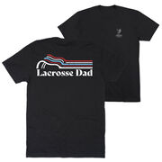 Guys Lacrosse Short Sleeve T-Shirt - Lacrosse Dad Sticks (Back Design)