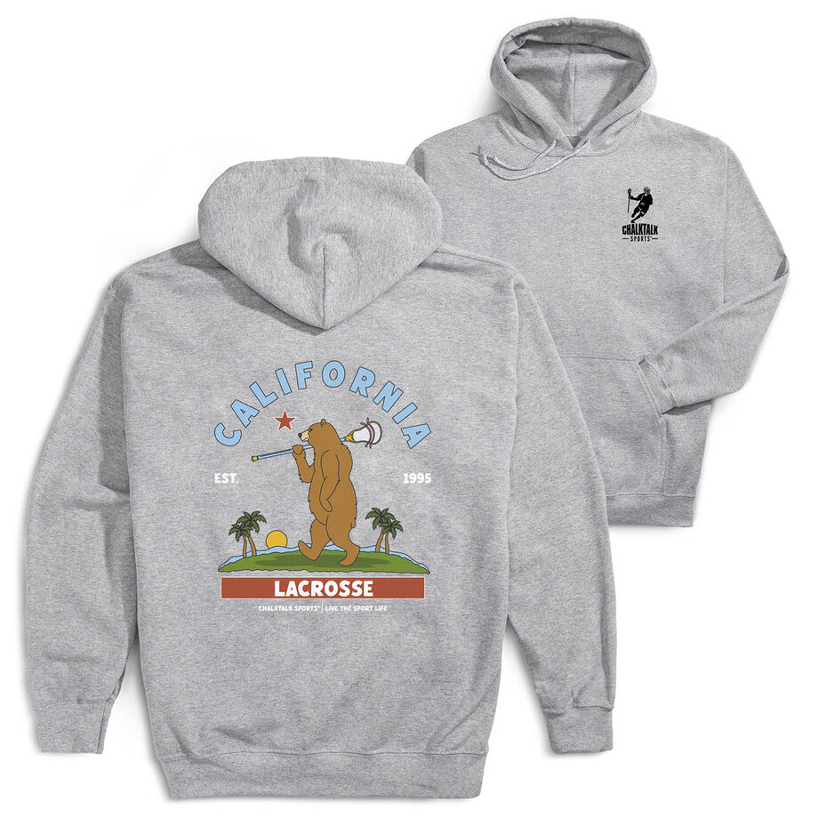Guys Lacrosse Hooded Sweatshirt - California Lacrosse (Back Design)