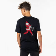 Baseball Short Sleeve T-Shirt - Home Run Santa (Back Design)