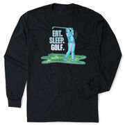 Golf Tshirt Long Sleeve - Eat. Sleep. Golf