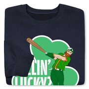 Baseball Crewneck Sweatshirt - Feelin' Lucky Baseball