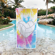 Volleyball Premium Beach Towel - Volleyball Heart