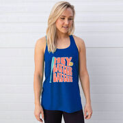 Softball Flowy Racerback Tank Top - Hey Batter Batter