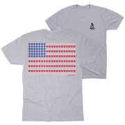 Softball/Baseball Short Sleeve T-Shirt - Patriotic Baseball (Back Design)