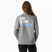 Hockey Crewneck Sweatshirt - Eat Sleep Hockey (Bold) (Back Design)