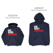 Baseball Hooded Sweatshirt - Eat. Sleep. Baseball.