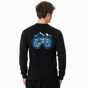 Skiing & Snowboarding Tshirt Long Sleeve - The Mountains Are Calling (Back Design)