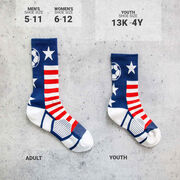 Soccer Woven Mid-Calf Socks - Patriotic