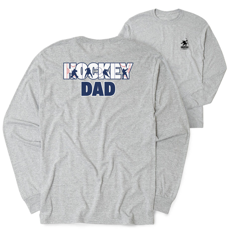 Hockey Tshirt Long Sleeve - Hockey Dad Life (Back Design) 