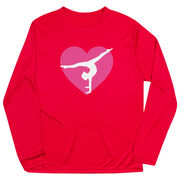 Gymnastics Long Sleeve Performance Tee - Gymnast Heart