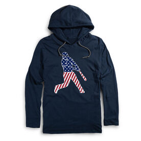 Men's Baseball Lightweight Hoodie - Baseball Stars and Stripes Player