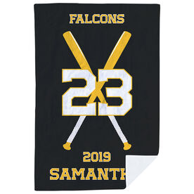 Softball Premium Blanket - Personalized Team with Crossed Bats