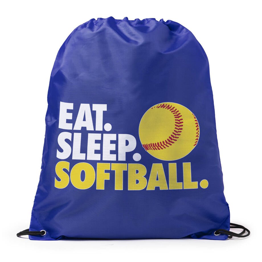 Softball Drawstring Backpack Eat. Sleep. Softball.
