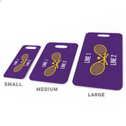 Tennis Bag/Luggage Tag - Personalized Text with Crossed Rackets
