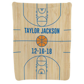 Basketball Baby Blanket - Basketball Court Wood
