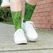 Pickleball Graphic Flex Mid-Calf Socks - Big Dill