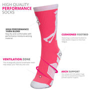 Field Hockey Woven Mid-Calf Socks - Player (Pink/White)