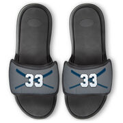 Baseball Repwell&reg; Slide Sandals - Crossed Bats with Numbers