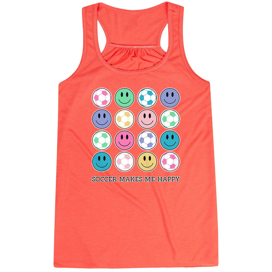 Soccer Flowy Racerback Tank Top - Soccer Makes Me Happy