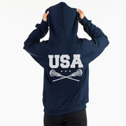 Girls Lacrosse Hooded Sweatshirt - USA Girls Lacrosse (Back Design)