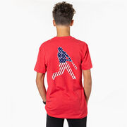 Baseball Short Sleeve T-Shirt - Baseball Stars and Stripes Player (Back Design)