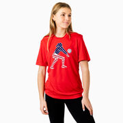 Volleyball Short Sleeve Performance Tee - Volleyball Stars and Stripes Player