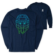 Hockey Tshirt Long Sleeve - Have An Ice Day Smiley (Back Design)