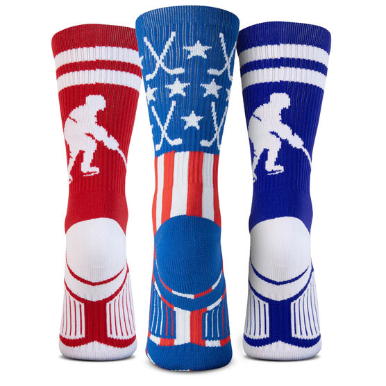 Hockey Woven Mid-Calf Sock Set - All American | ChalkTalkSPORTS